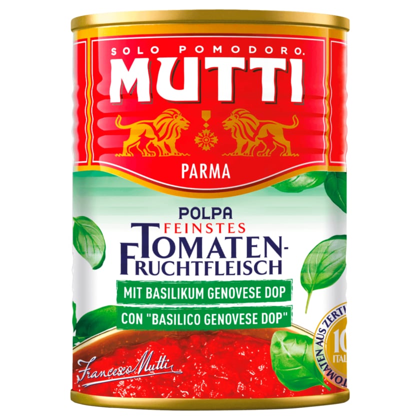 Mutti Polpa Feinstes Tomatenfruchtfleisch mit Basilikum 400g